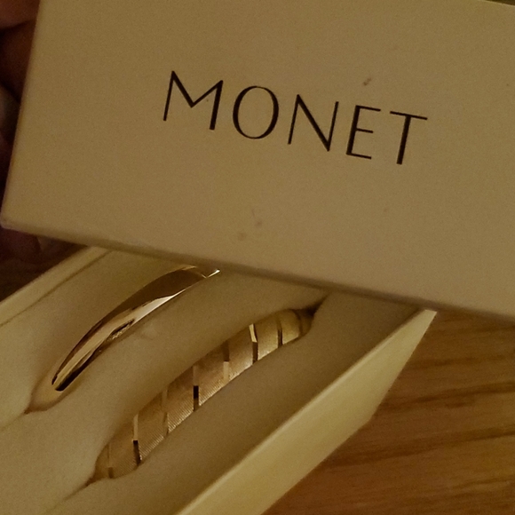 Monet brand gold bangle set/fashion bracelet set.